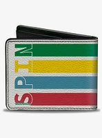 Twister Spin Stripe Spinner White Multi Color Bifold Wallet