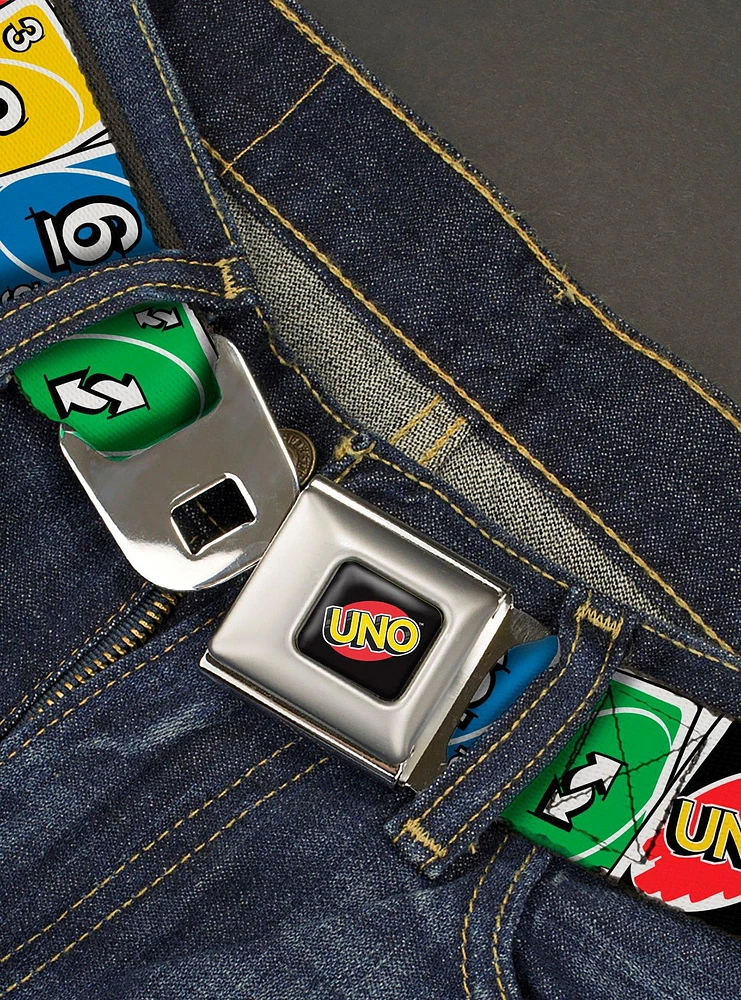 UNO Cards Lineup Stack Seatbelt Buckle Belt