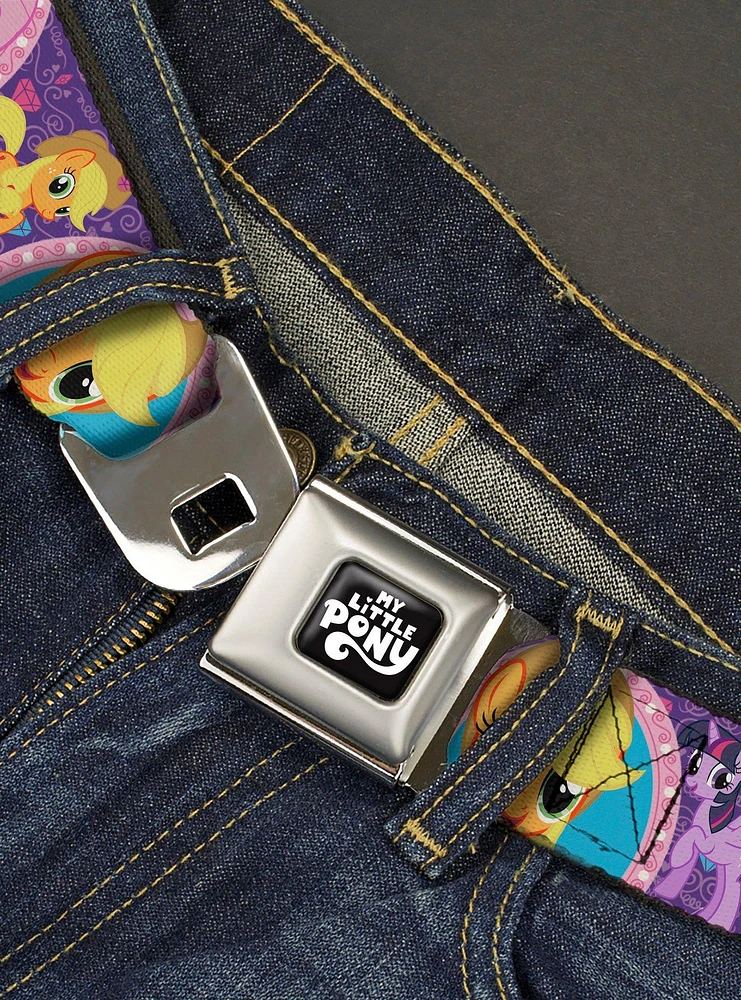 My Little Pony Mane Six Close Up Faces & Poses Seatbelt Buckle Belt