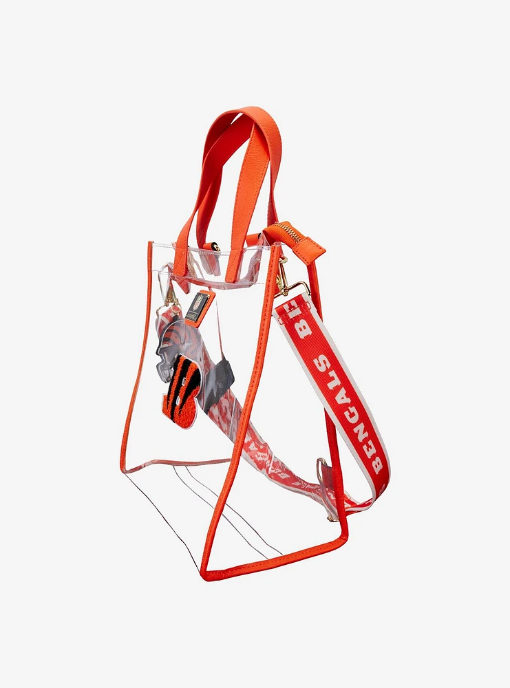 Loungefly NFL Cincinnati Bengals Clear Convertible Backpack & Tote Stadium Bag