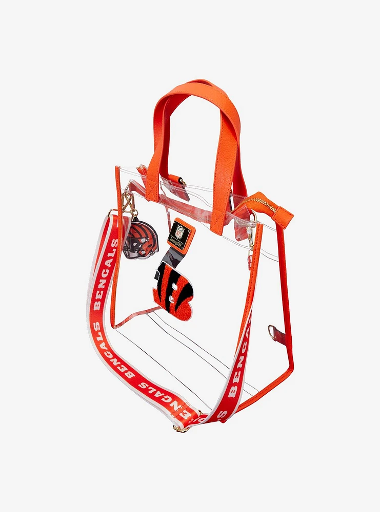 Loungefly NFL Cincinnati Bengals Clear Convertible Backpack & Tote Stadium Bag