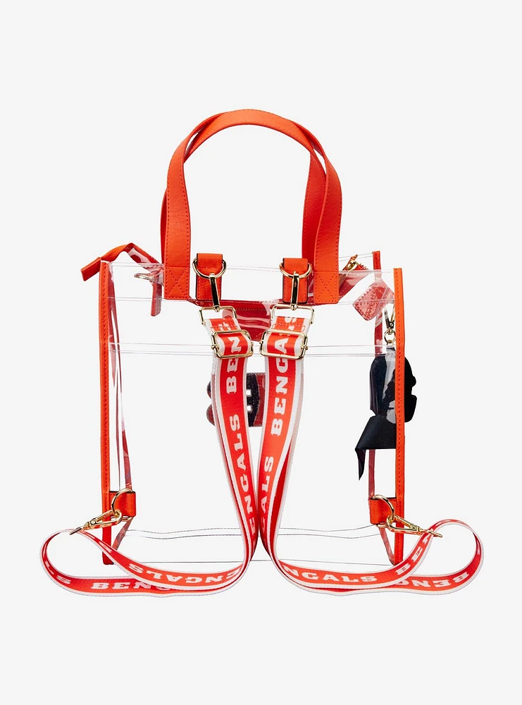 Loungefly NFL Cincinnati Bengals Clear Convertible Backpack & Tote Stadium Bag