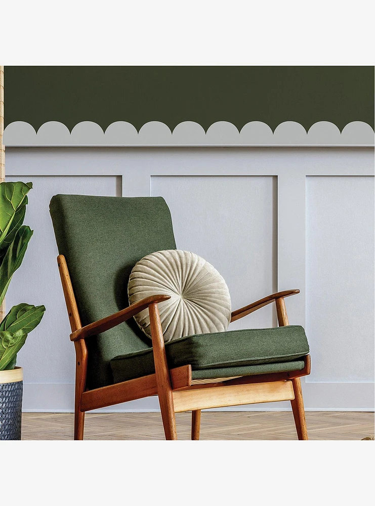 Grey Peel & Stick Scallop Border Decal