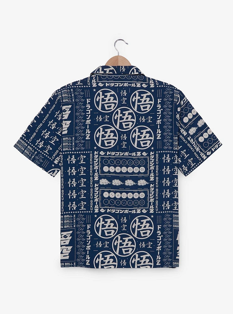 Dragon Ball Z Symbols Allover Print Woven Button-Up - BoxLunch Exclusive