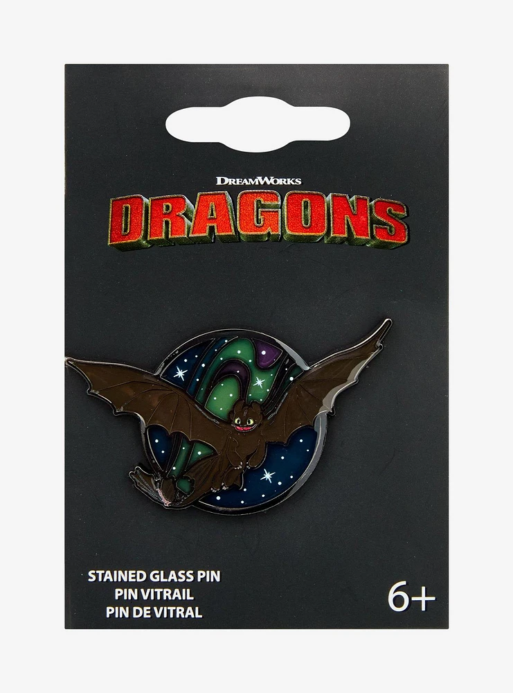Loungefly DreamWorks How To Train Your Dragon Toothless Stars Stained Glass Enamel Pin - BoxLunch Exclusive