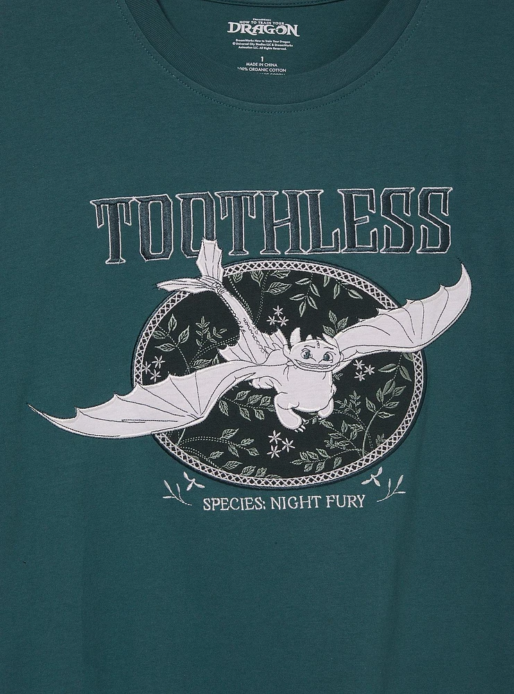 DreamWorks How to Train Your Dragon Toothless Embroidered Women's Plus T-Shirt — BoxLunch Exclusive