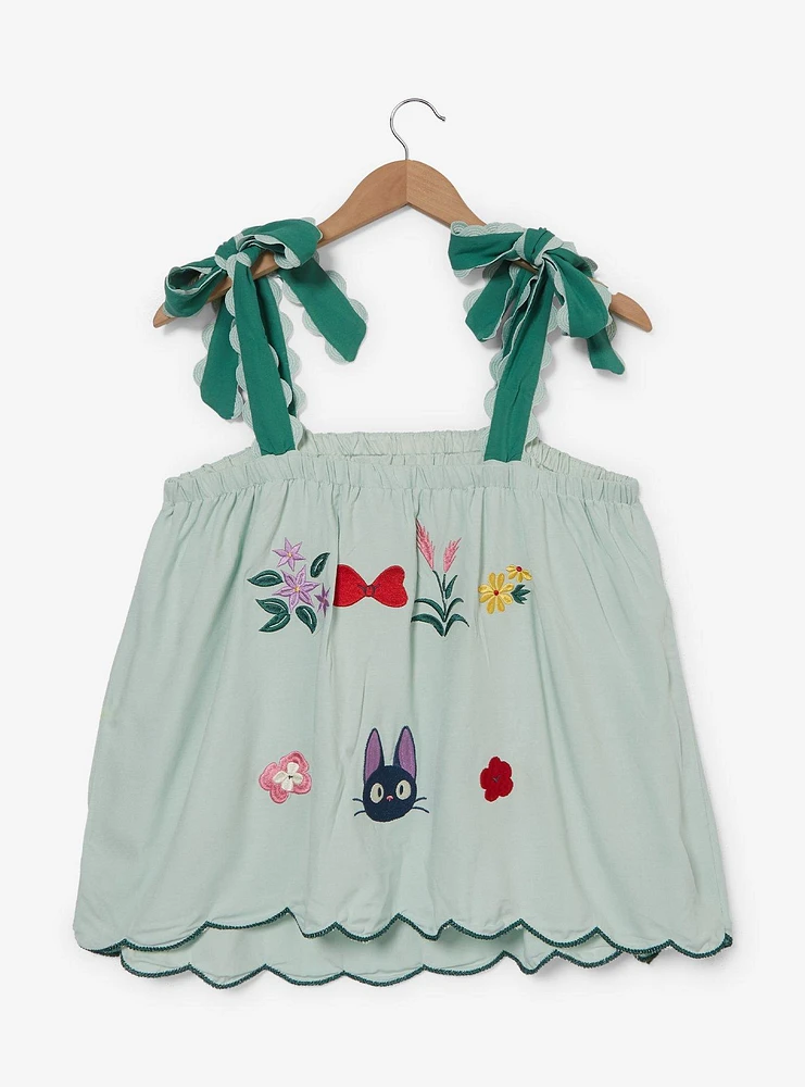 Studio Ghibli® Kiki's Delivery Service Embroidered Floral Logo Women's Plus Tank