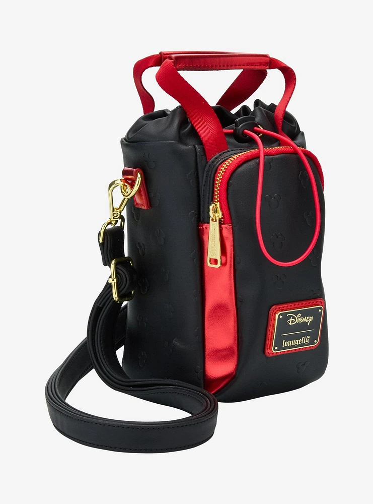 Loungefly Disney Minnie Mouse Metallic Red Embossed Water Bottle Holder Crossbody Bag - BoxLunch Exclusive