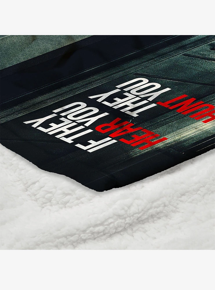 A Quiet Place Hiding Silk Touch Sherpa Throw Blanket