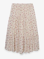 Disney Beauty and the Beast Chip & Roses Allover Print Plus Maxi Skirt