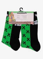 Minecraft Creeper Green Father & Son Sock Set