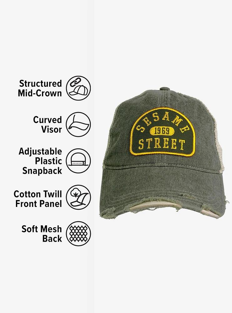 Sesame Street Pill Arc Vintage Cotton Twill Trucker Cap
