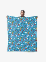 The Smurfs Smurfy Christmas 50x60" Silk Touch Throw Blanket