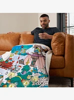 The Smurfs Winter Bash Silk Touch Sherpa Throw Blanket