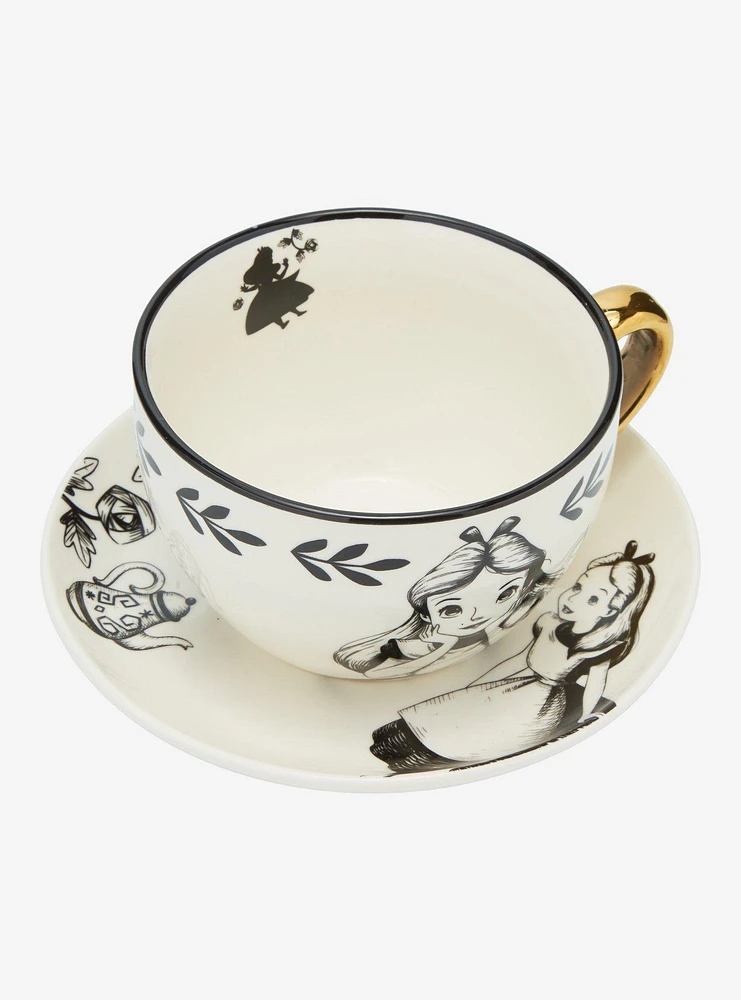 Disney Alice in Wonderland Tonal Alice Floral Teacup & Saucer