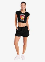 Garfield Is My Valentine Cap Sleeve Baby Rib Women's Crop Top