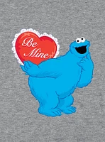 Sesame Street Be Mine With Cookie Monster Cap Sleeve Baby Rib Women's Crop Top
