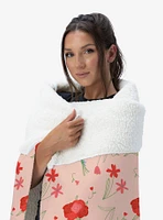 Flowers Silk Touch Sherpa Throw Blanket