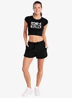 Cowboy Bebop Mono Logo Cap Sleeve Baby Rib Women's Crop Top