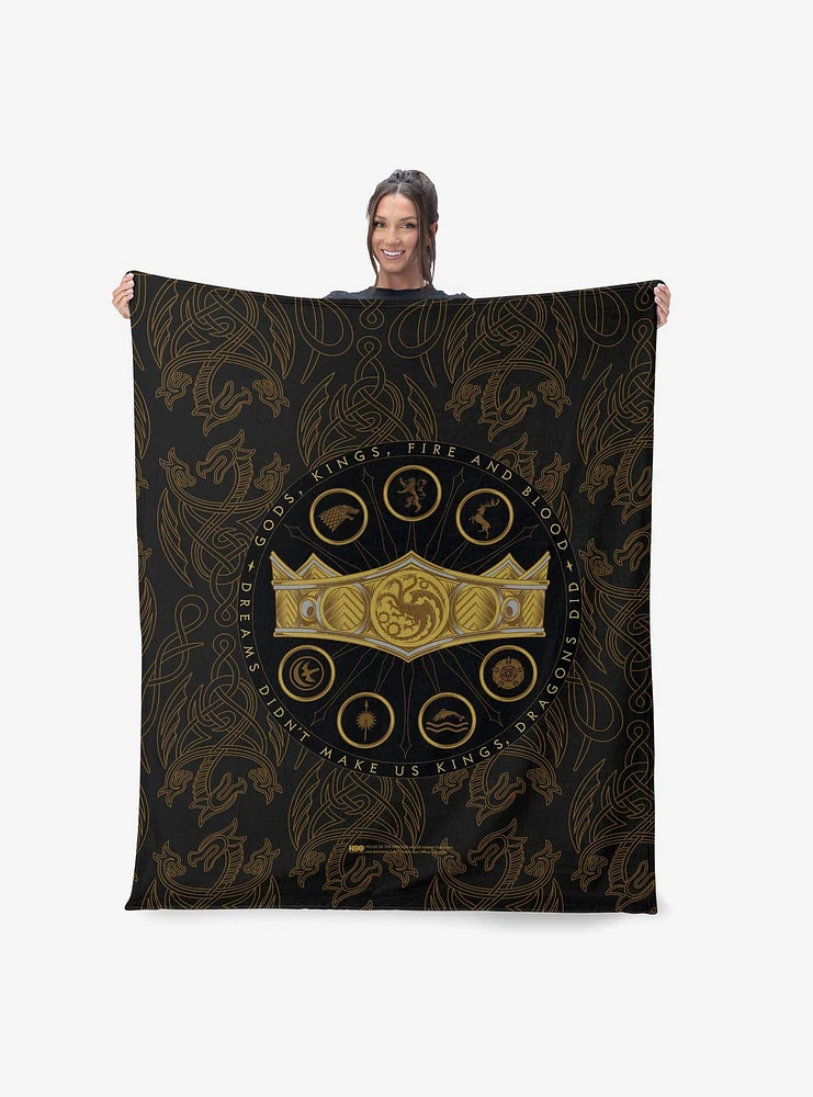 House of the Dragon Dragons Did Silk Touch Sherpa Throw Blanket