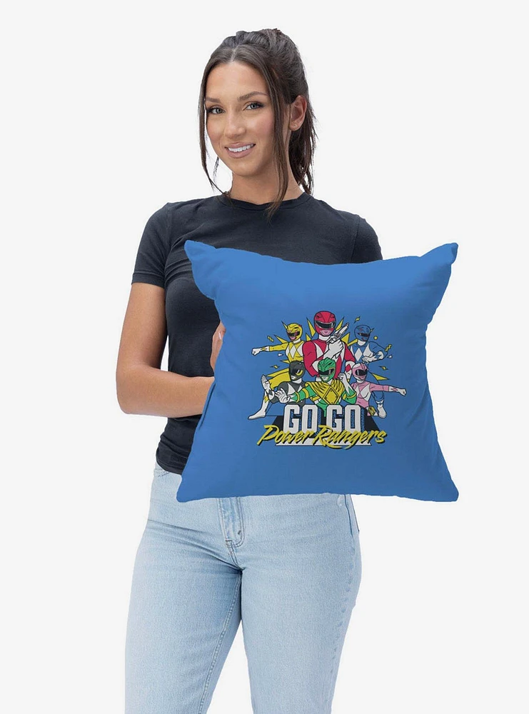 Mighty Morphin Power Rangers Go Go Mighty Morphin Power Rangers Throw Pillow