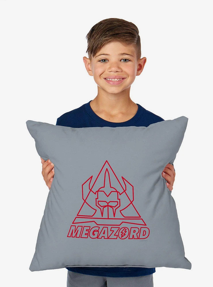 Mighty Morphin Power Rangers Megazord Line Art Throw Pillow