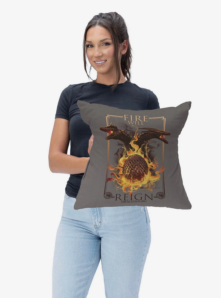 House of the Dragon Let It Reign Throw Pillow