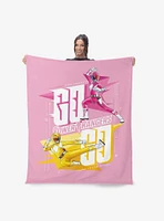Mighty Morphin Power Rangers Pink and Yellow 50x60" Silk Touch Throw Blanket