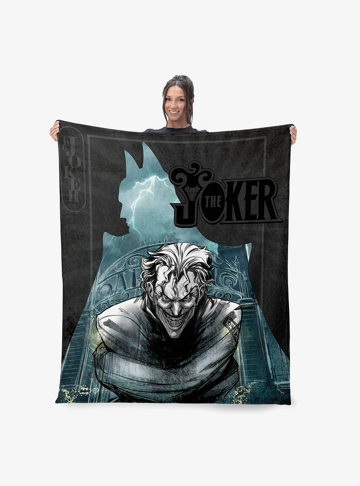 DC Comics Joker's Embrace Silk Touch Sherpa Throw Blanket