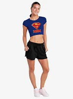 DC Comics Superman "Super Mom" Cap Sleeve Baby Rib Women's Crop Top