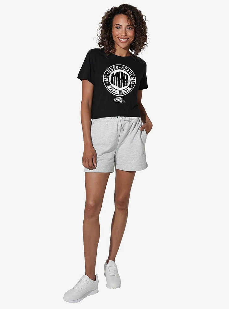 My Hero Academia Vintage MHA Plus Ultra Badge Women's Crop Top T-Shirt