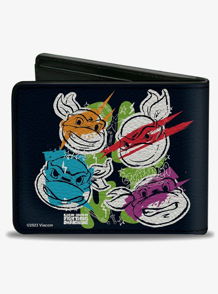 Teenage Mutant Ninja Turtles Faces and Doodles Bifold Wallet