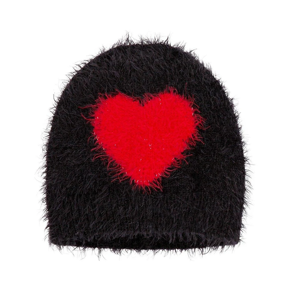 Girls' Heart Knit Hat
