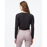Women's Tie Front Long Sleeve Top