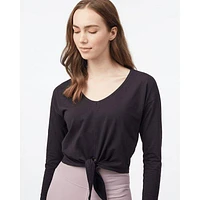 Women's Tie Front Long Sleeve Top
