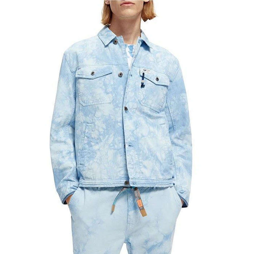 Men's Tie-Dye Denim Trucker Jacket