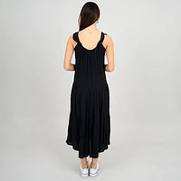 Women's Tiered Crinkle Cotton Dress