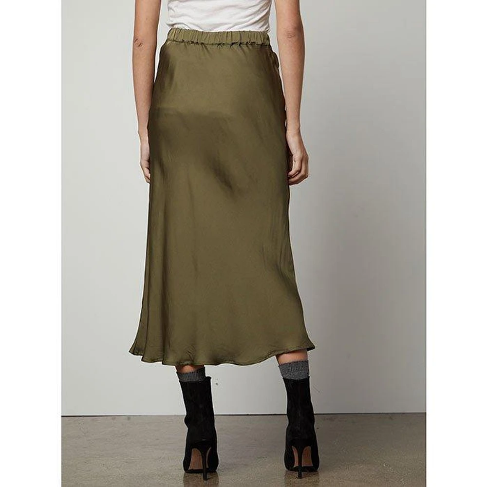 Women's Aubree Satin Midi Skirt