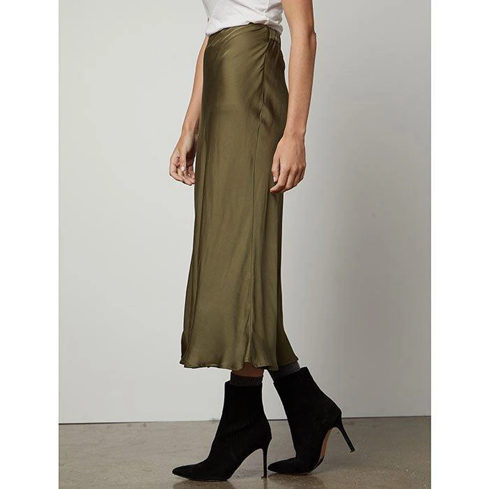 Women's Aubree Satin Midi Skirt