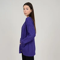 Women's Cable Heart Knit Cardigan