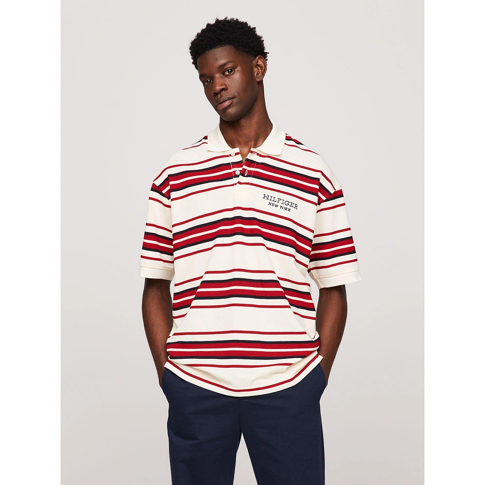 Men's Stripe Honeycomb Polo