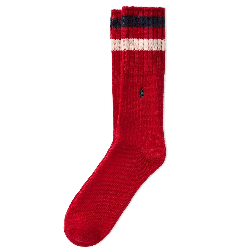 Men's Striped Wool-Blend Boot Sock