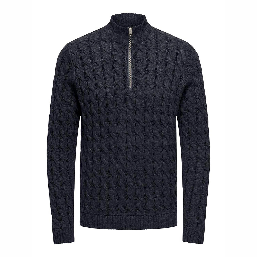 Men's Kicker Cable Knit Half-Zip Sweater
