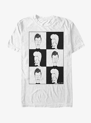 Beavis And Butt-Head Black & White Squares T-Shirt