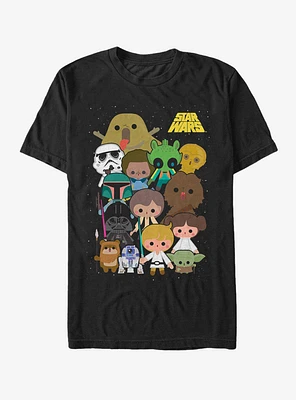Star Wars Cute Cartoon Character Group T-Shirt