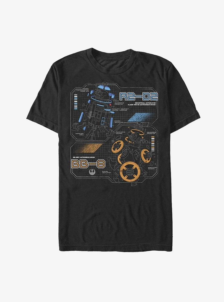 Star Wars Droid Schematics T-Shirt