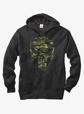 Marvel The Punisher Camo Skull Symbol Hoodie
