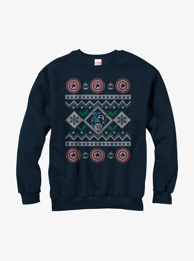 Marvel Captain America Ugly Christmas Sweater Girls Sweatshirt