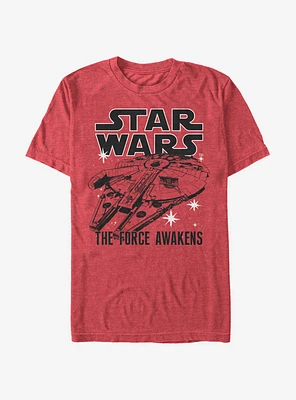 Star Wars Episode VII The Force Awakens Millennium Falcon Outline T-Shirt