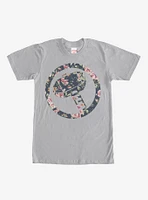 Marvel Hammer Thor Floral Print T-Shirt